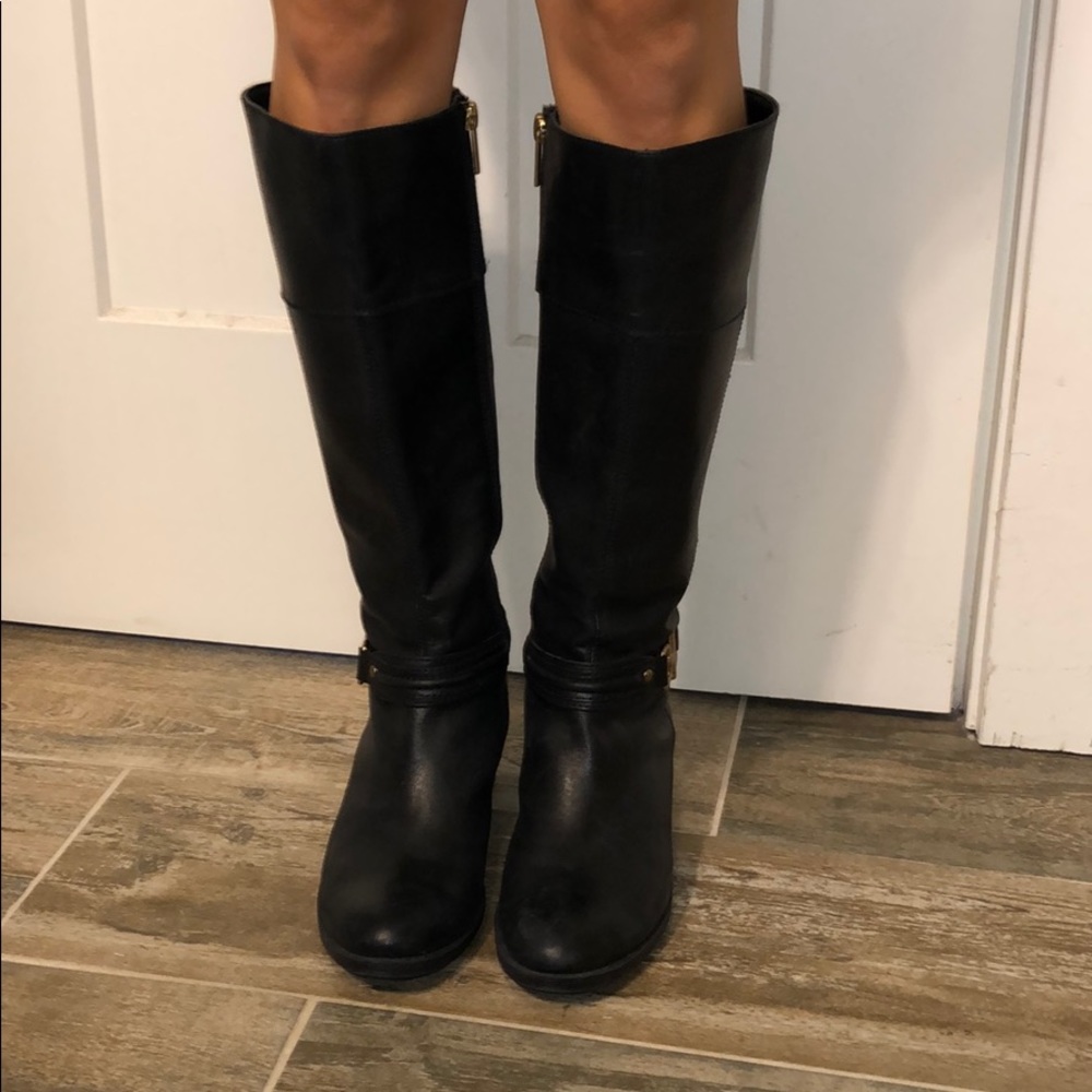 Black Leather Riding Boots